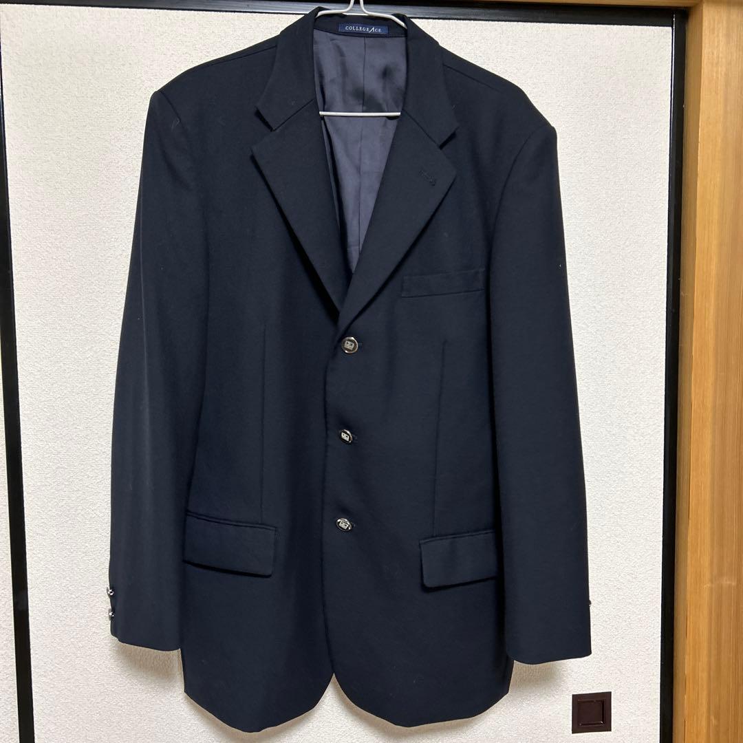 COLLEGE ACE Navy Blazer Men's L Size