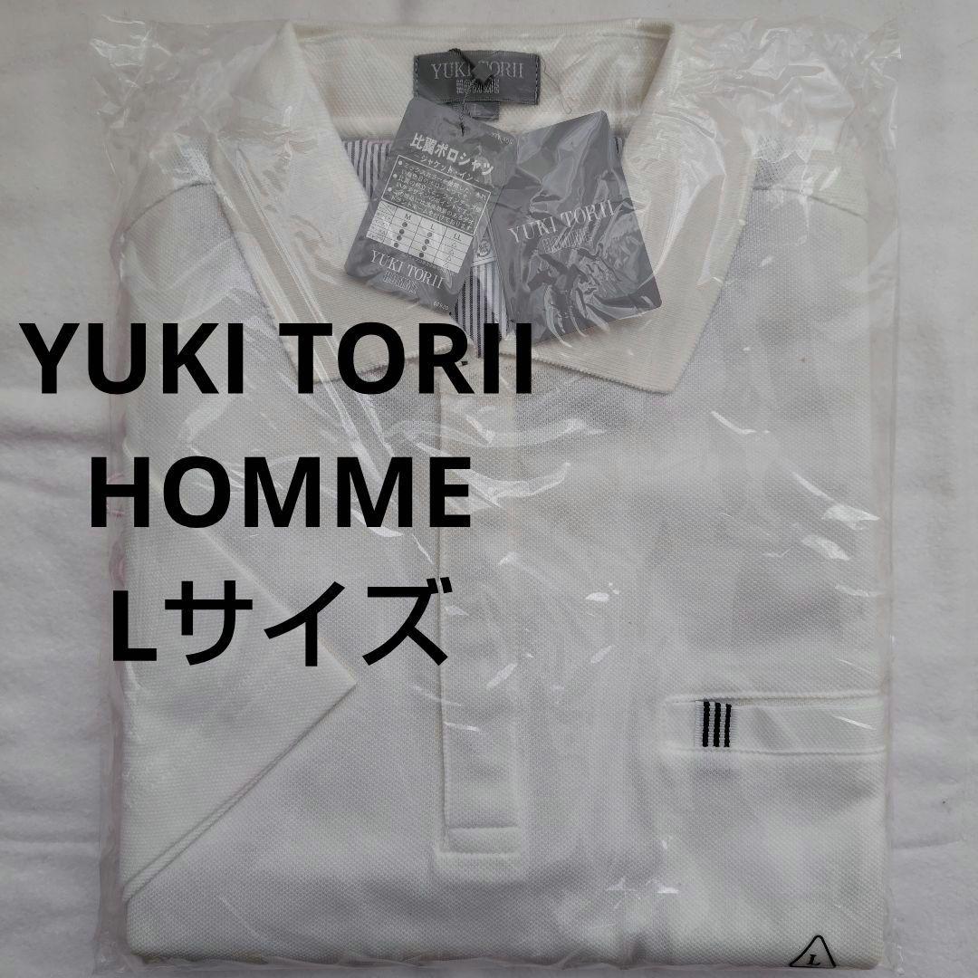 【New, Unused】Tag Attached, Unopened YUK ITORII Hidden Placket Polo Shirt, L, White