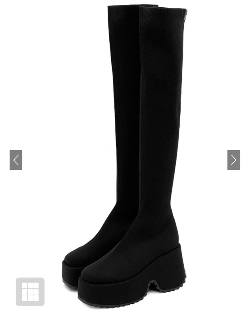 GRL Stretch Knit Platform Long Boots [zr1194]