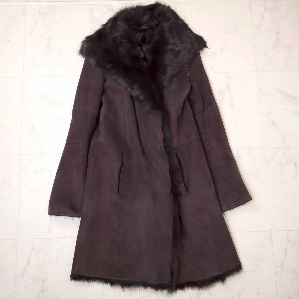 Excellent condition ✨ Joseph real mouton coat, big collar, brown, size 36