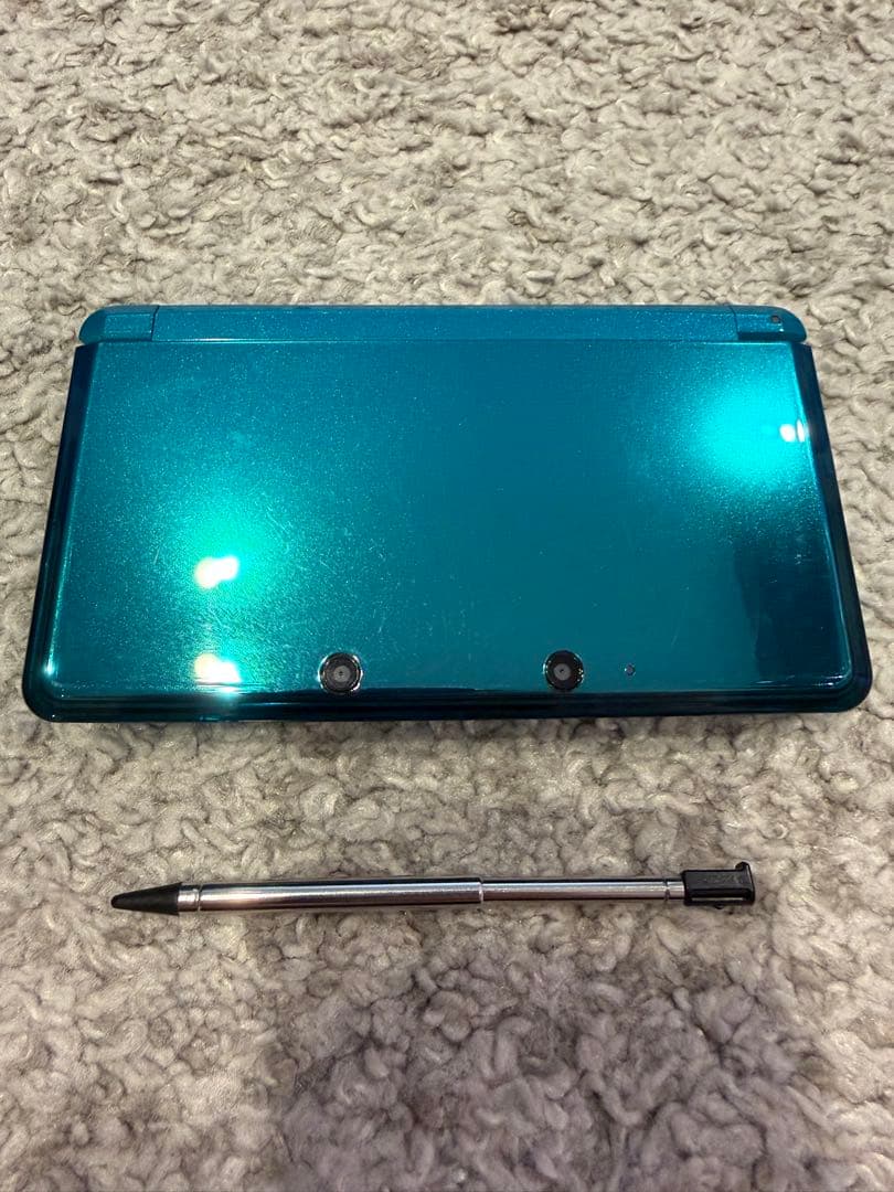 【Relatively Beautiful Condition】Nintendo 3DS Aqua Blue, Operation Confirmed, Touch Pen Included