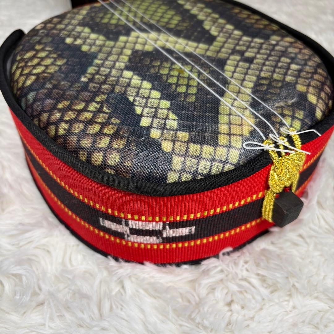 Sanshin Okinawa Artificial Skin Folk Music Japanese Instrument Many Accessories Hard Case Included Snakeskin