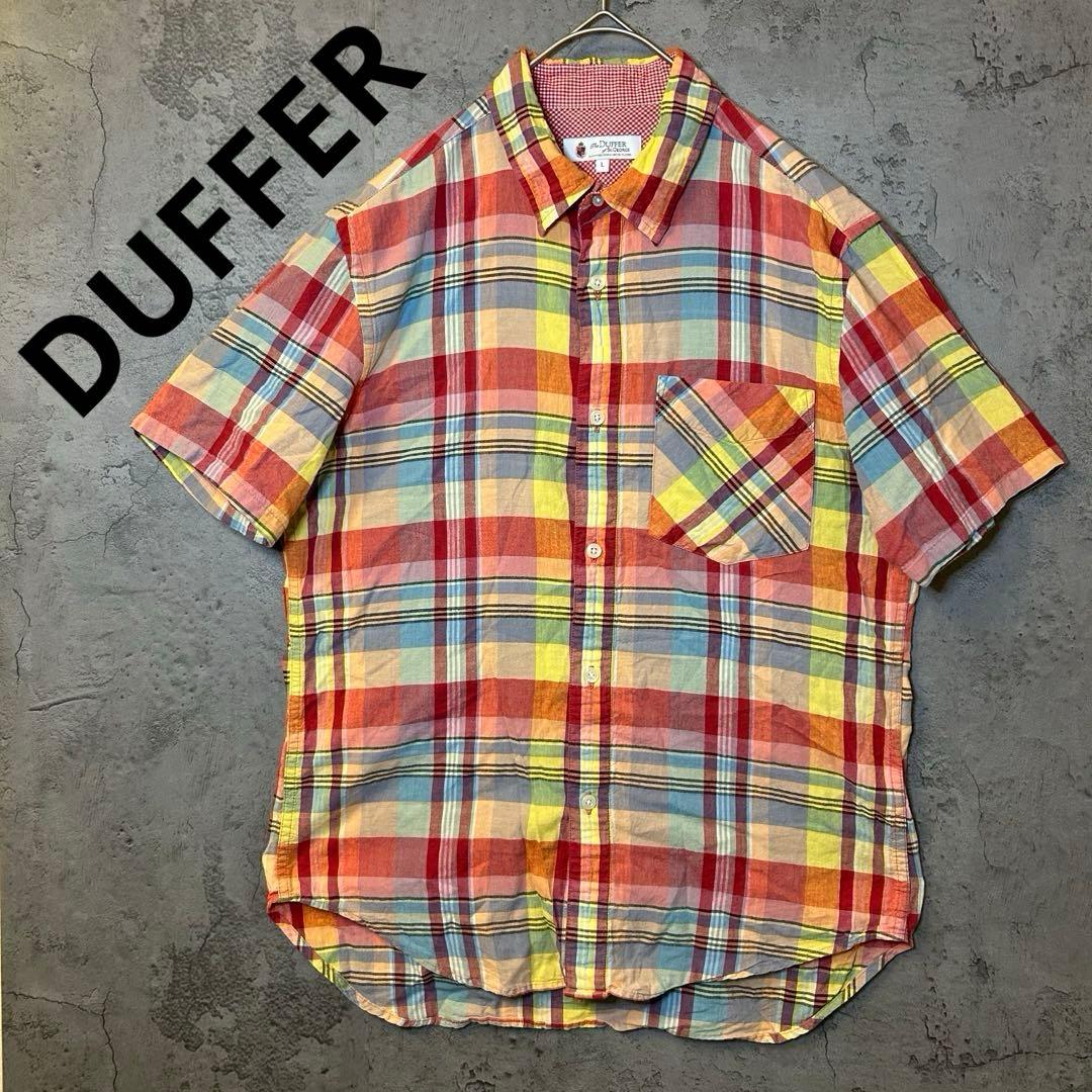 DUFFER Men's Short-Sleeve Button-Down (BD) Shirt L