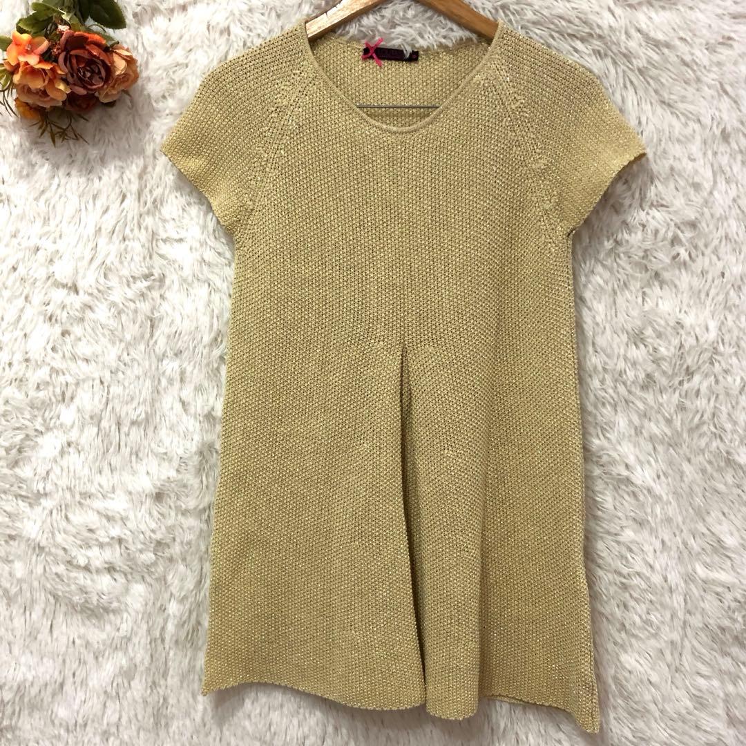 ★Lolitas & Roros★ Cap Sleeve Knit Top [L] Lamé Made in Italy