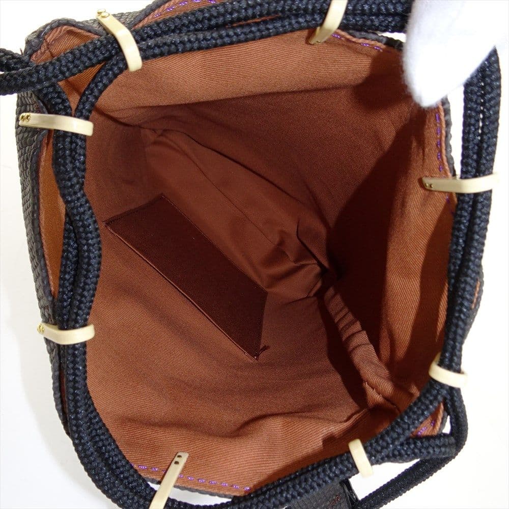 New Shingen-bukuro Lizard Leather Drawstring Bag Pouch Bag Mini Bag Gray Genuine Leather