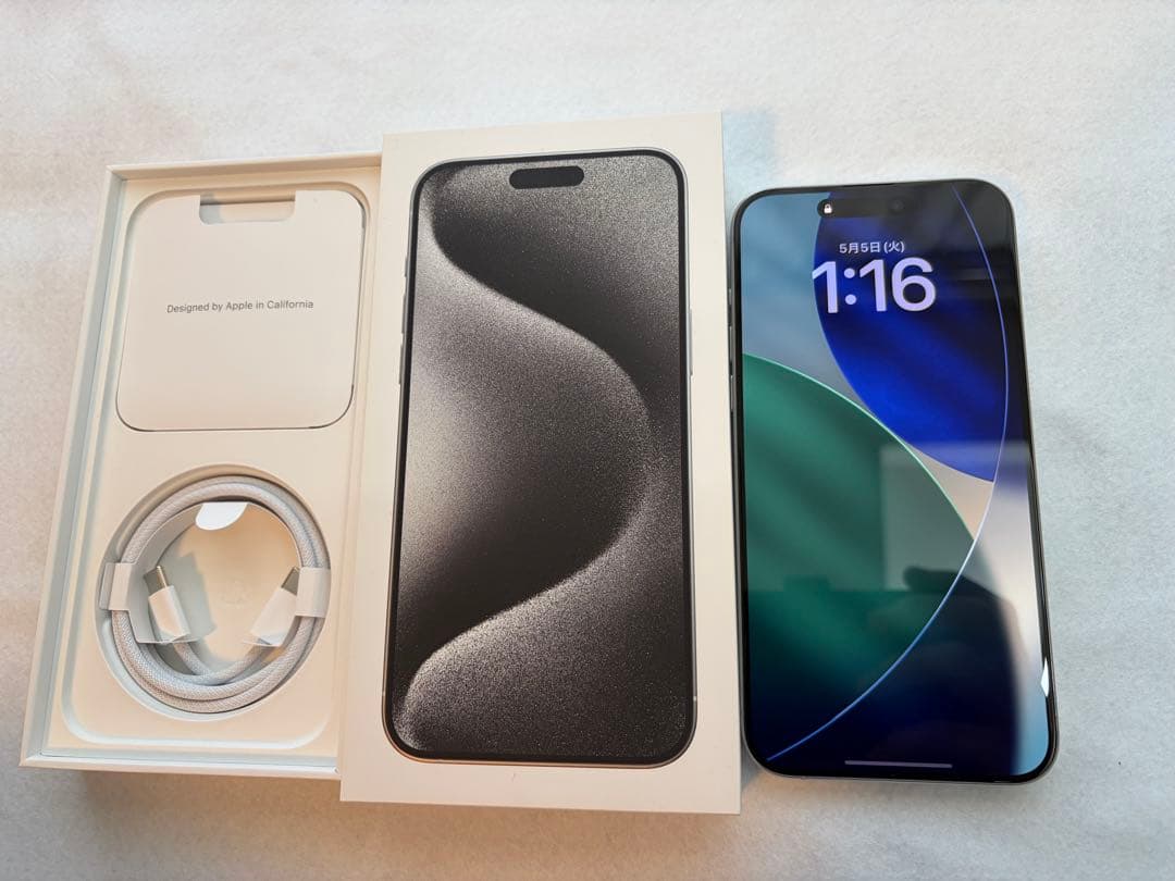 【Excellent Condition】iPhone 15 Pro Max 256GB White Titanium SIM-Free