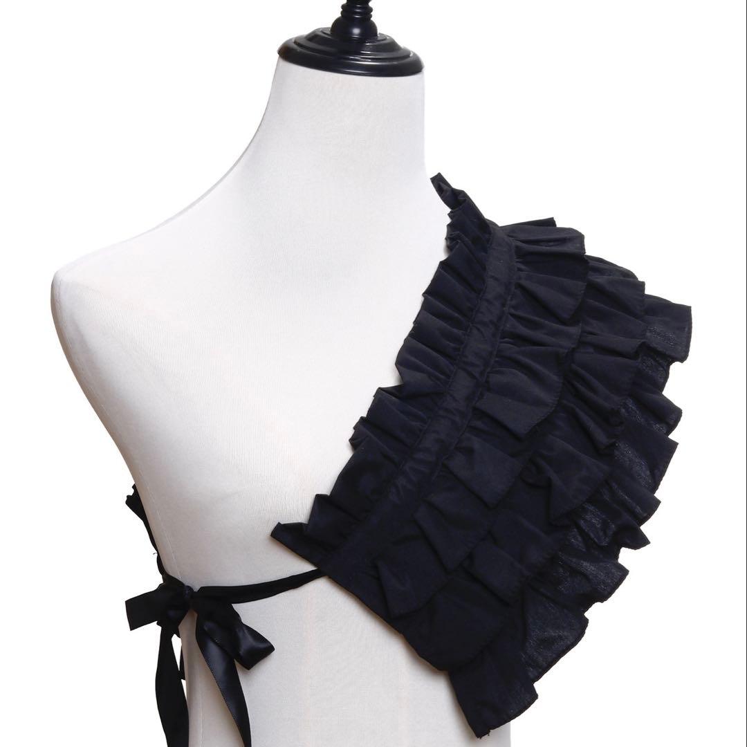 Layered Collar Style Shoulder Frill Black Lace Date-eri Kimono Arrangement Japanese Accessory Coming-of-Age Ceremony Furisode