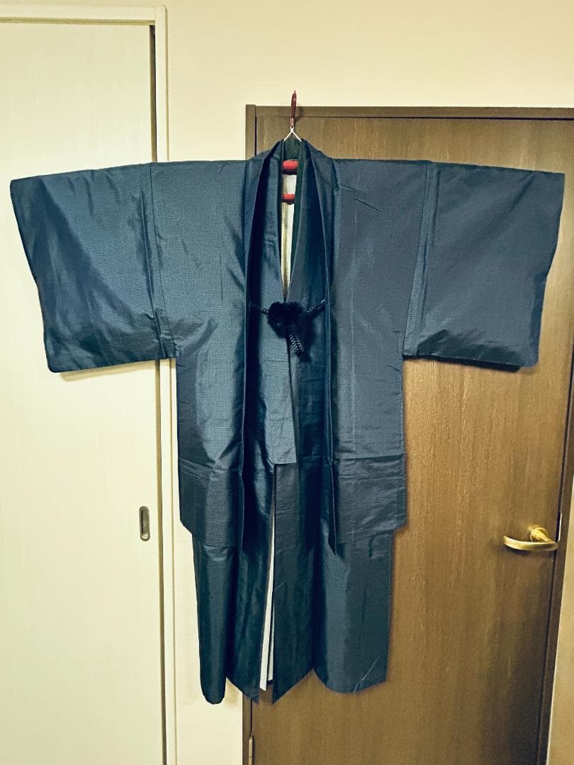 21 Men's Kimono Set - Kimono, Haori, Juban, Heko Obi, Haori Himo - 5-Piece Set, Beautiful Condition