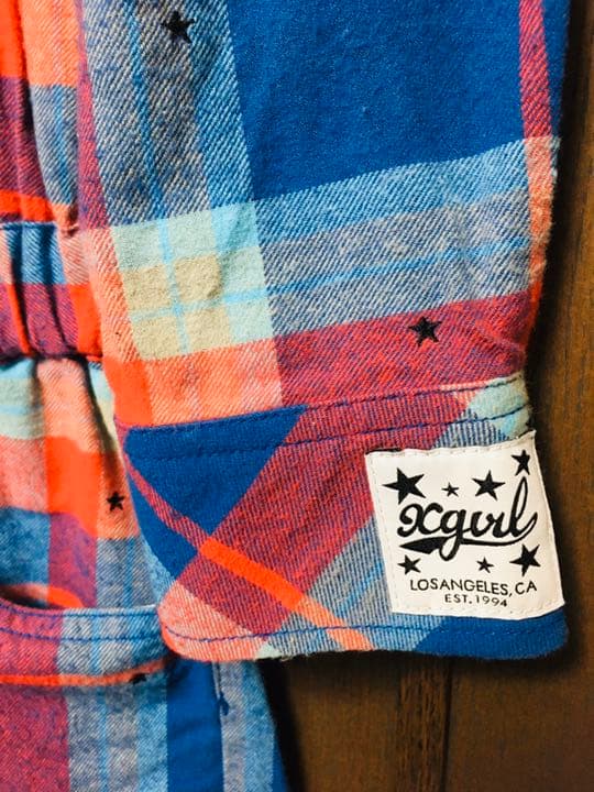 【Beautiful Condition】x-girl Dress-Style Overalls Mini Length Plaid Cute Gal Style