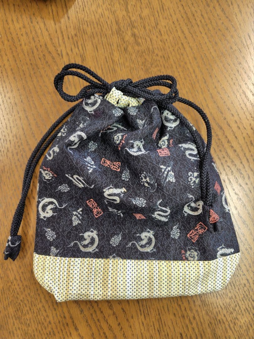 Drawstring bag, Japanese pattern