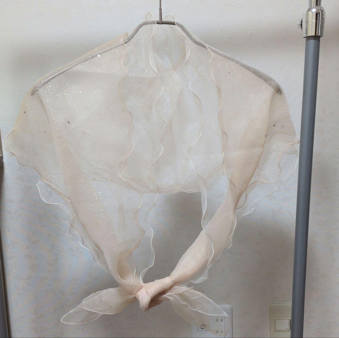 Cream-colored shimmering chiffon shawl