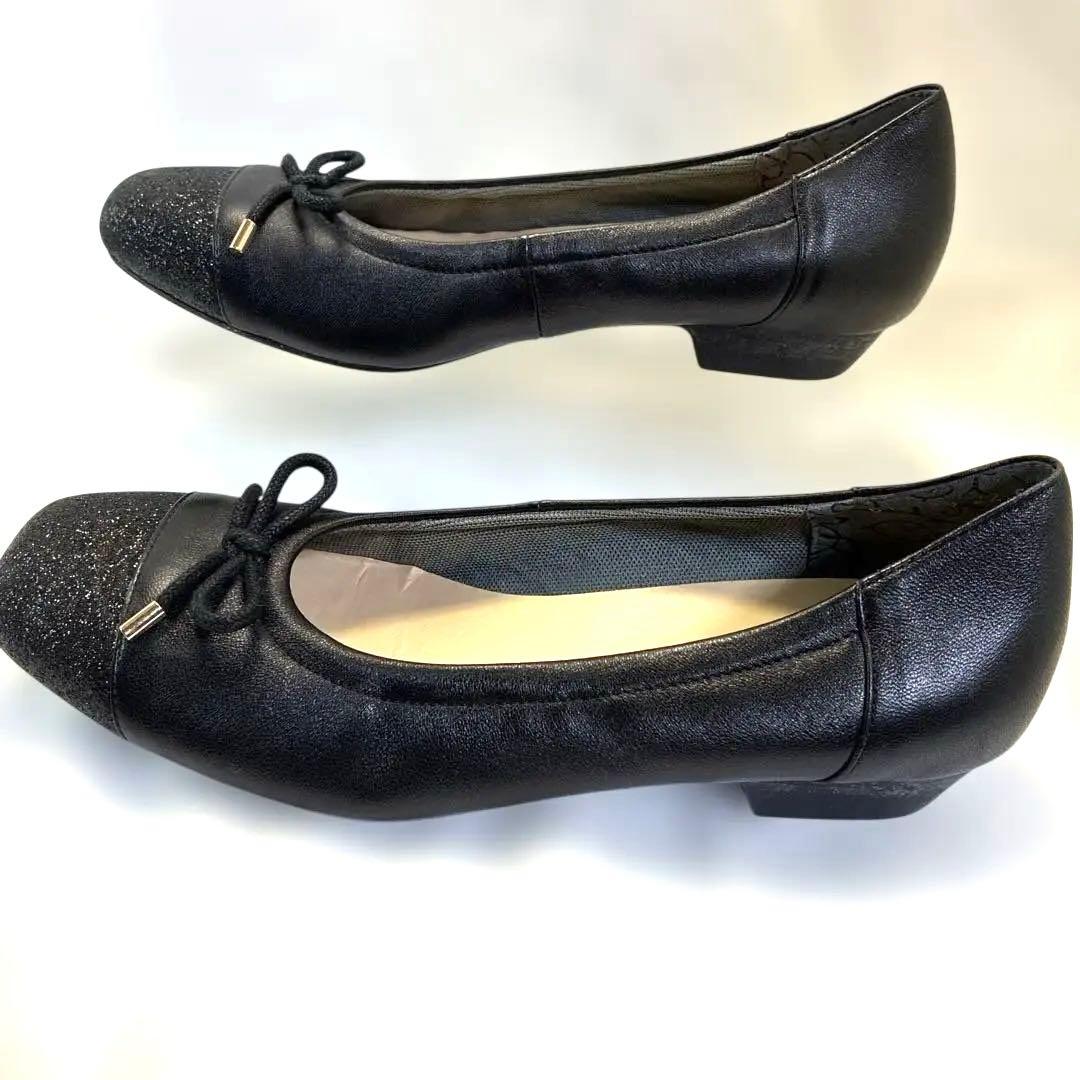 Beautiful condition HIMIKO black flat shoes, 22.5 cm