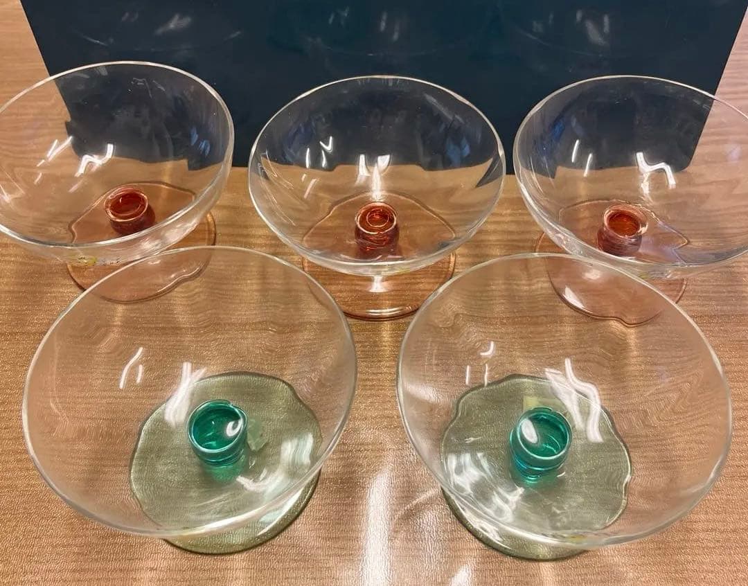 KAMEI GALASS Dessert Bowl Set of 5, Glass Yogurt Cups