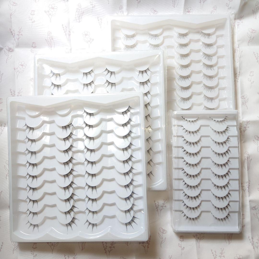 False Eyelashes, 69 Pairs Total, Set of 4 Boxes (Includes Unused Items)