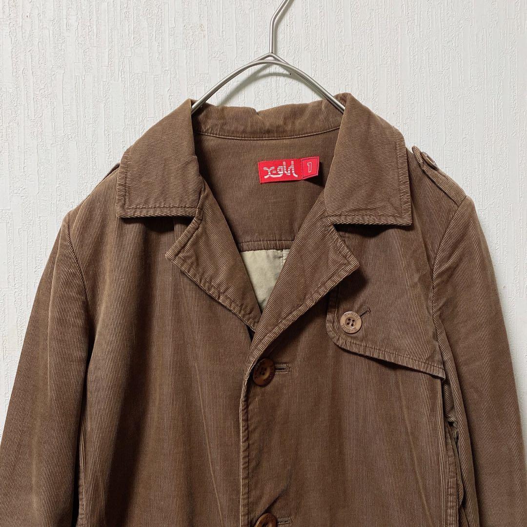 X-girl Brown Long Jacket with Front Pockets, Long Shirt, Size 1