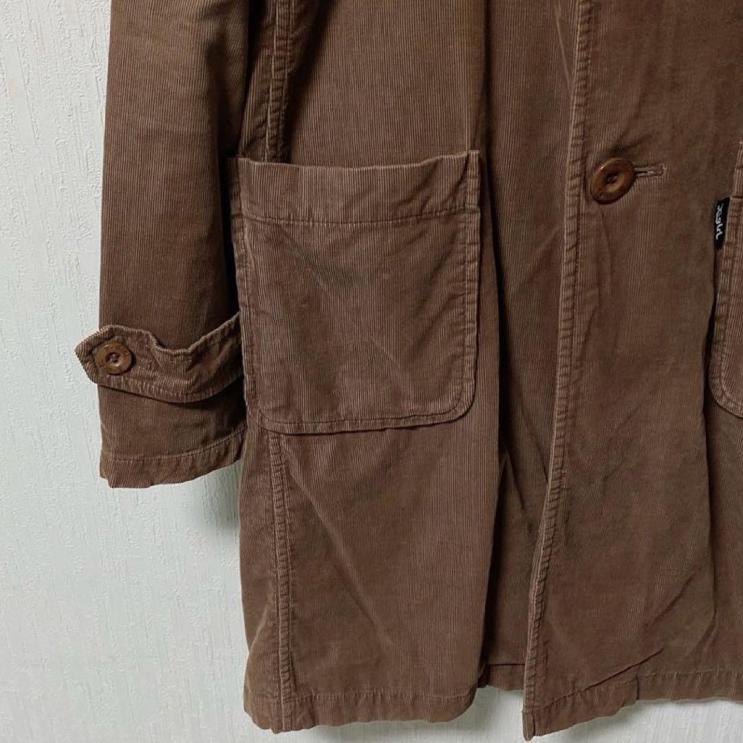X-girl Brown Long Jacket with Front Pockets, Long Shirt, Size 1