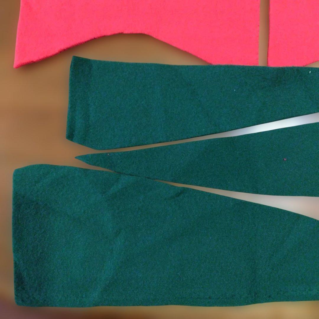 Fleece Fabric Red Green Scraps Set Felt Fabric