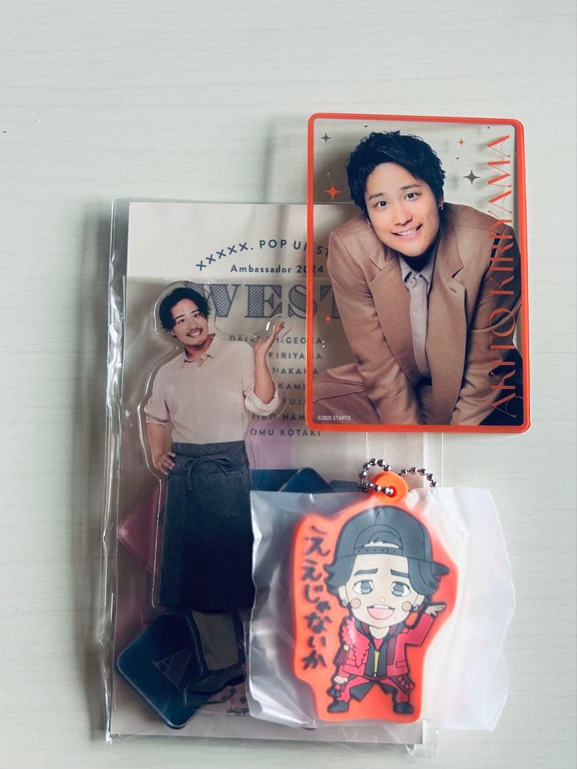 WEST. Akito Kiriyama Acrylic Stand, Rubber Keychain, and Clear Card Set