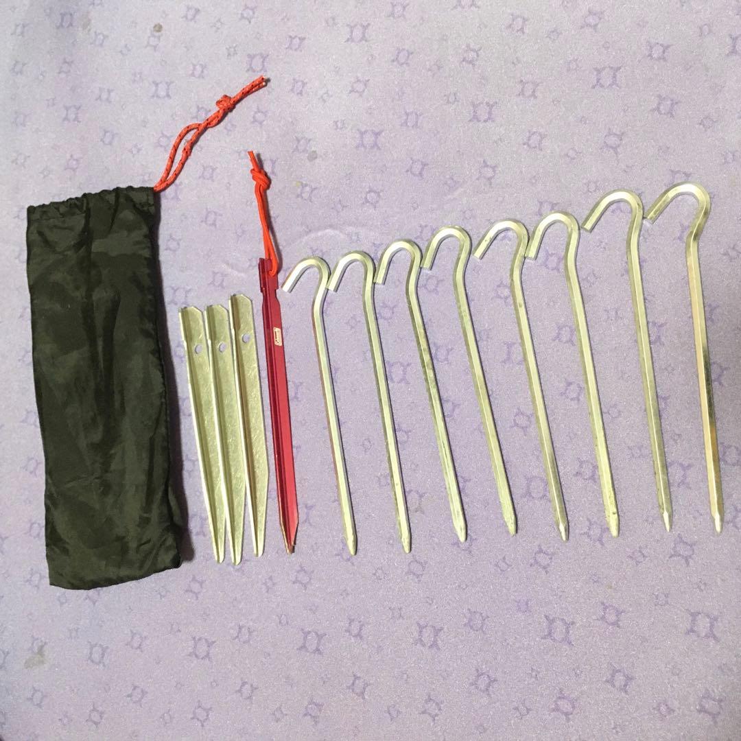 12 Outdoor Tent Stakes with Storage Pouch (Used)