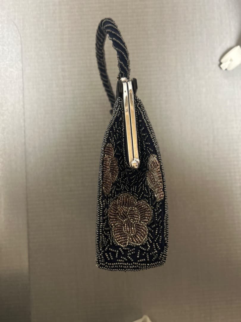 Kimono Bag, Beaded Bag, Formal, Flowers and Plants, Black, Beads, Kimono Accessories [Used]