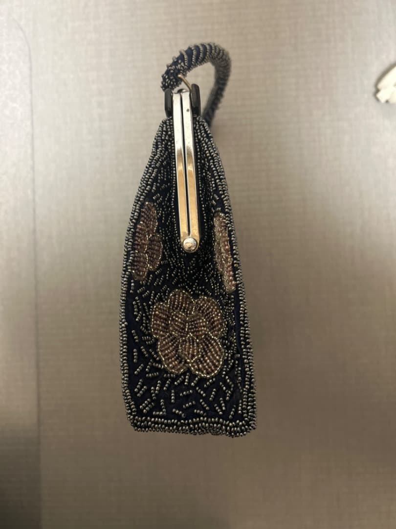 Kimono Bag, Beaded Bag, Formal, Flowers and Plants, Black, Beads, Kimono Accessories [Used]