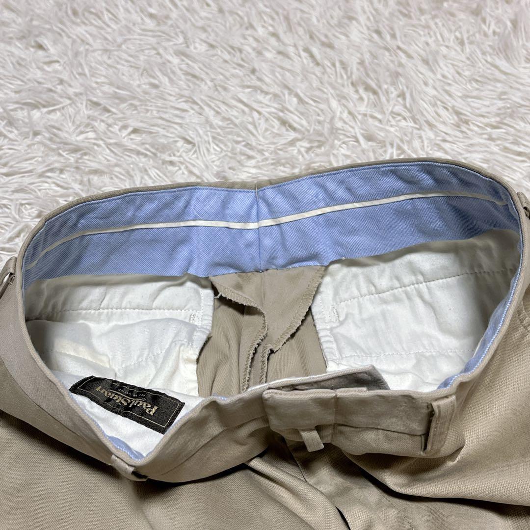 Paul Stuart Cotton Chino Pants with Center Crease, Beige, Size 76
