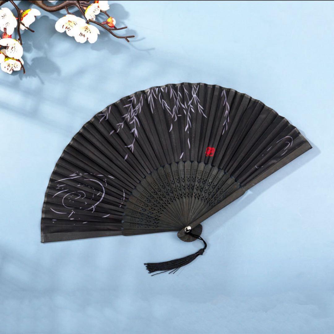 Folding Fan Stylish Gift Japanese Style Willow High-Quality Japanese Style Willow Dragonfly