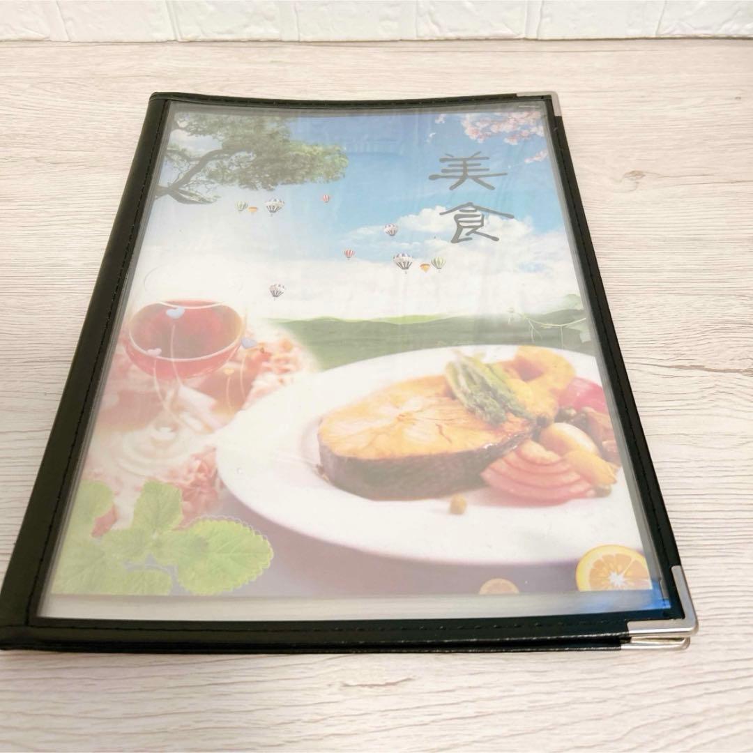Restaurant Essential Menu Book A4 Size 4 Pages 8 Sides Clear Menu Black