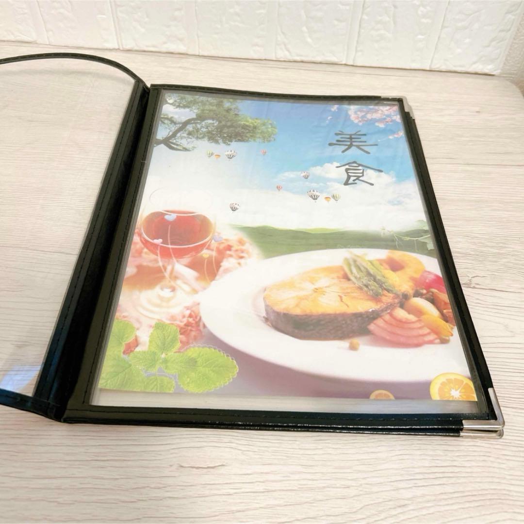 Restaurant Essential Menu Book A4 Size 4 Pages 8 Sides Clear Menu Black