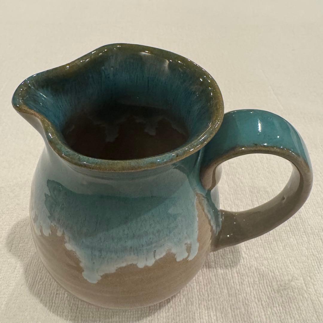 Blue-green gradient ceramic pitcher