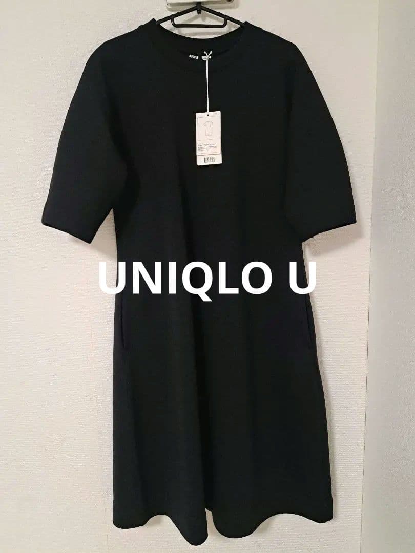 New, Unused UNIQLO U Wool Blend Sweat Dress (Black) M