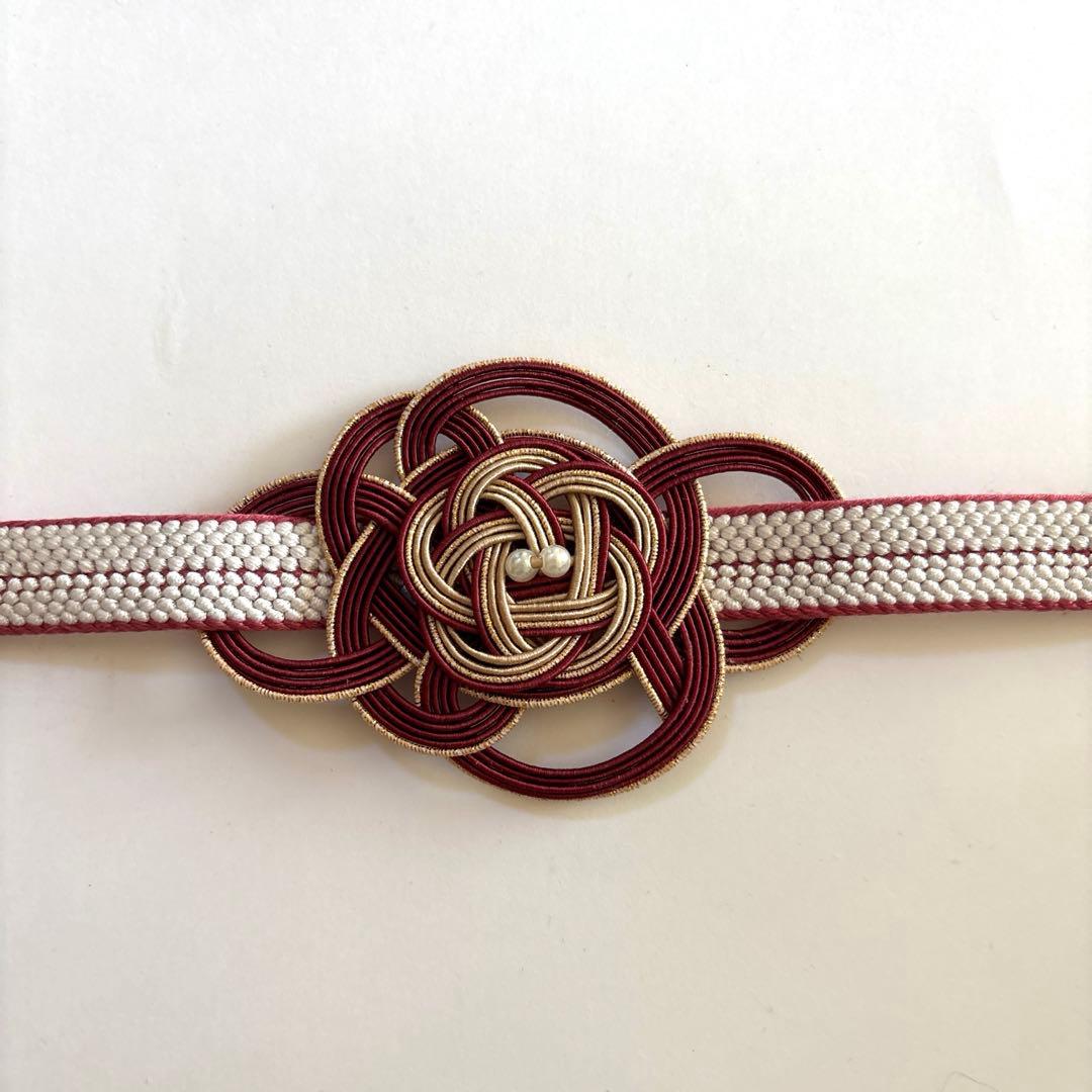 58 Mizuhiki Obi Clasp, Obi Decoration, Hairpin, Dark Brown, Handmade