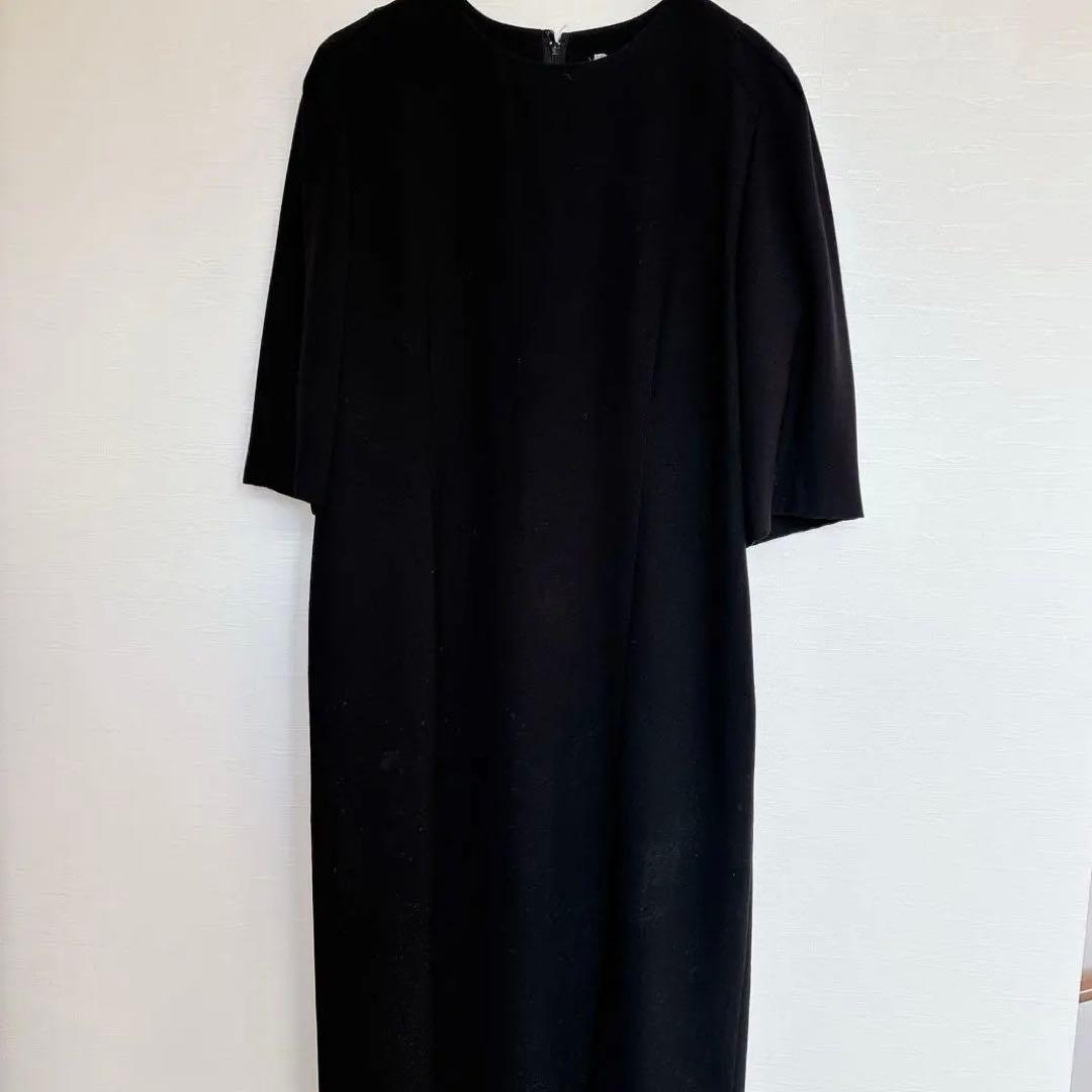 [Defective] Size 13 Black Formal Dress, Mourning Attire, Funeral Wear, 5/6 Sleeve, Knee Length