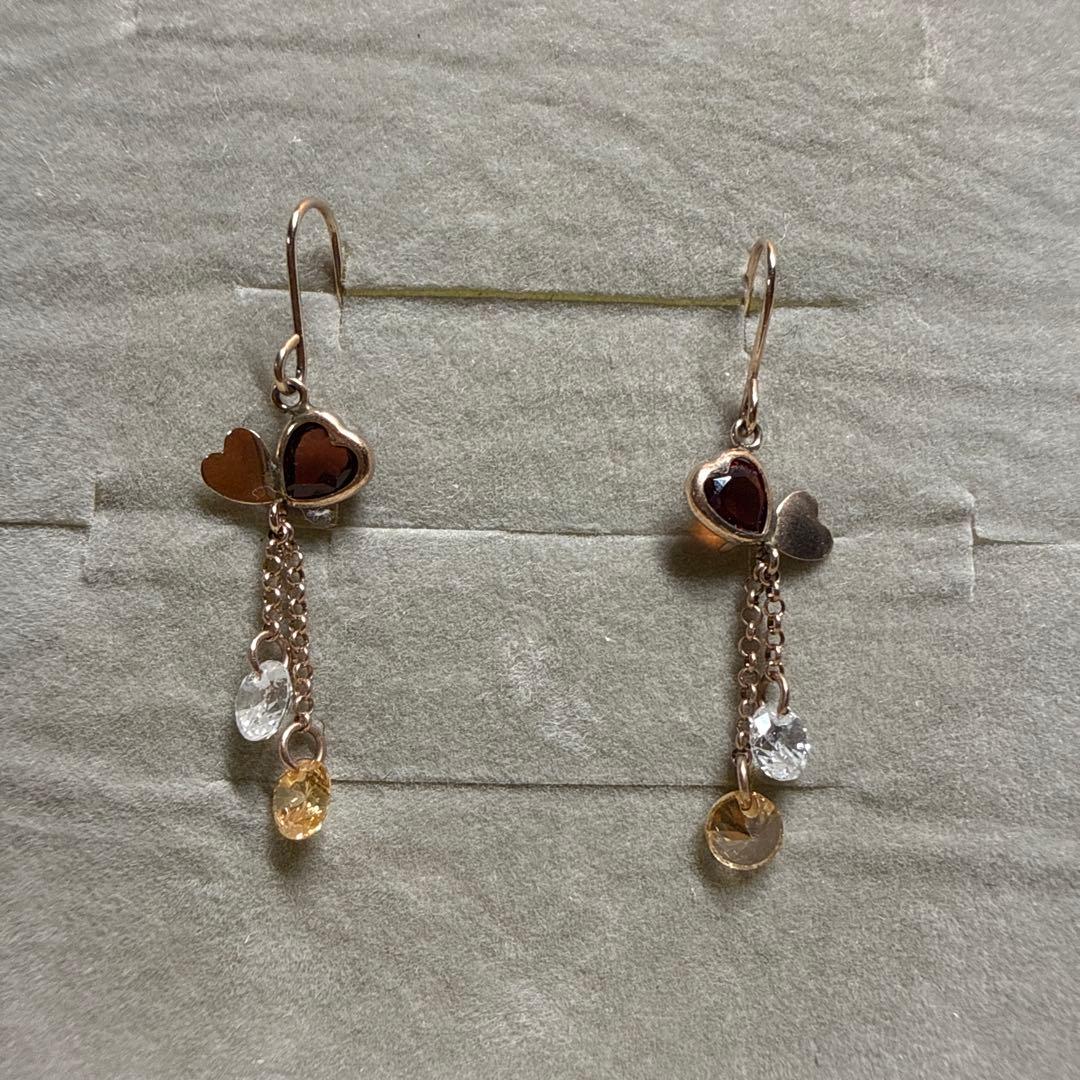 K10 Earrings with Heart Charm