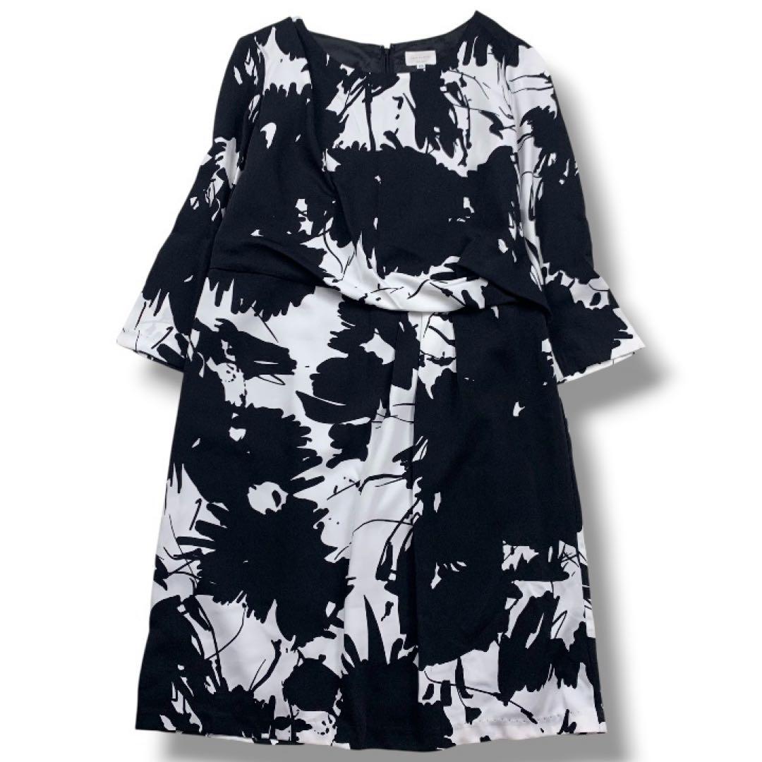 Emma James Plus Size Monotone Floral Dress, Monotone, Size 13 (XL)