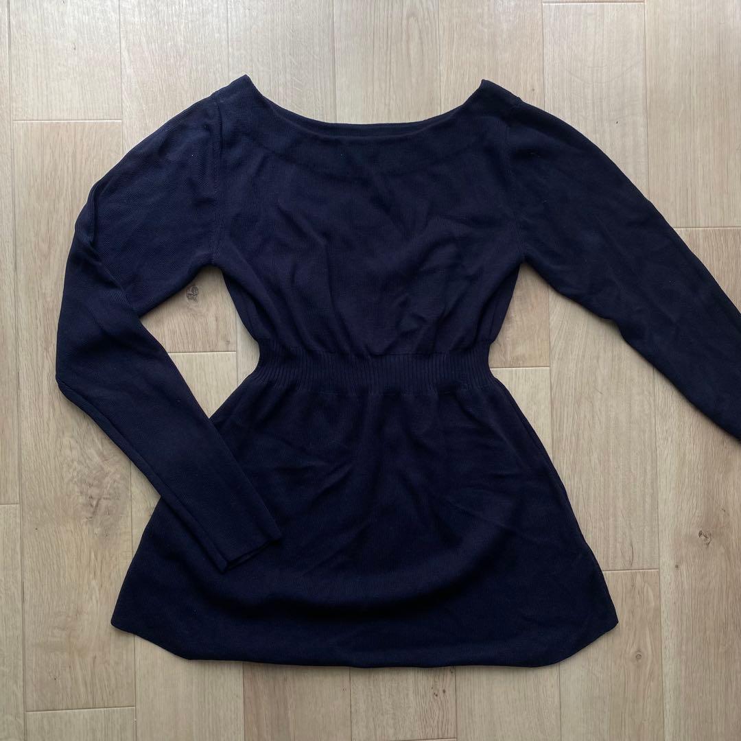 【Excellent Condition】H&M Maternity Top, Navy, Long Sleeve Cut and Sew, Size S