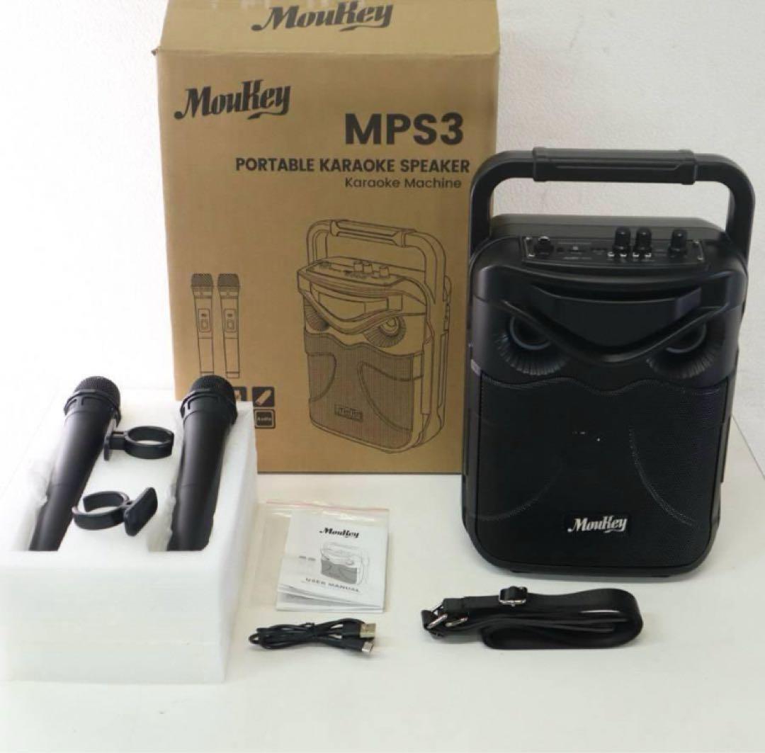 New MouKey MPS3 Wireless Portable Speaker with 2 Microphones for Events