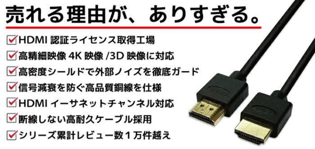 HDMI Cable (Super Slim) 3.0m Ver.2.0b New