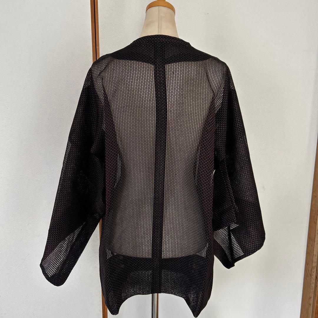 Summer silk ro (gauze weave) michiyuki coat. Kimono coat. Length: Approximately 67cm, Sleeve to sleeve: Approximately 63.5cm.
