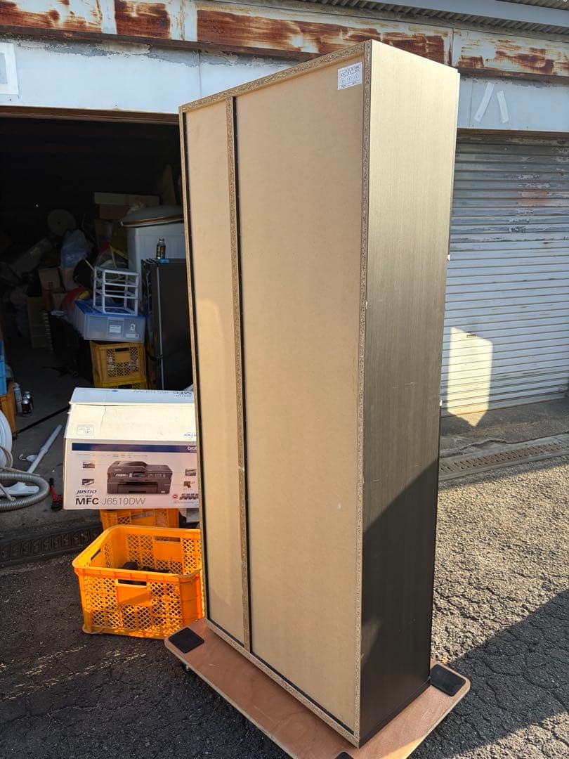 Shoe cabinet with mirror, louvered doors, natural, dark brown, shoe box