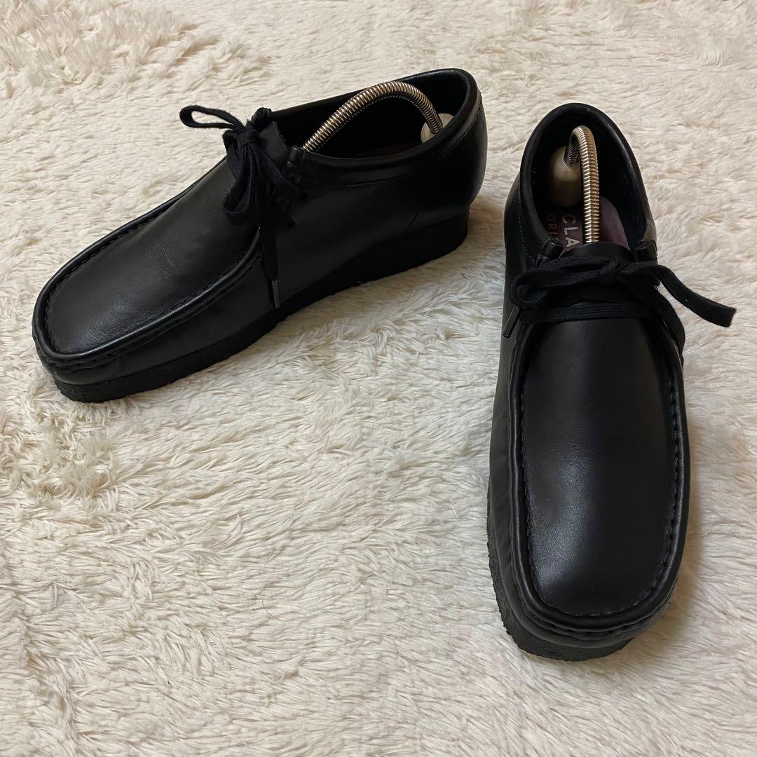 Unused-grade Clarks Wallabee, black, crepe sole, leather, moccasins