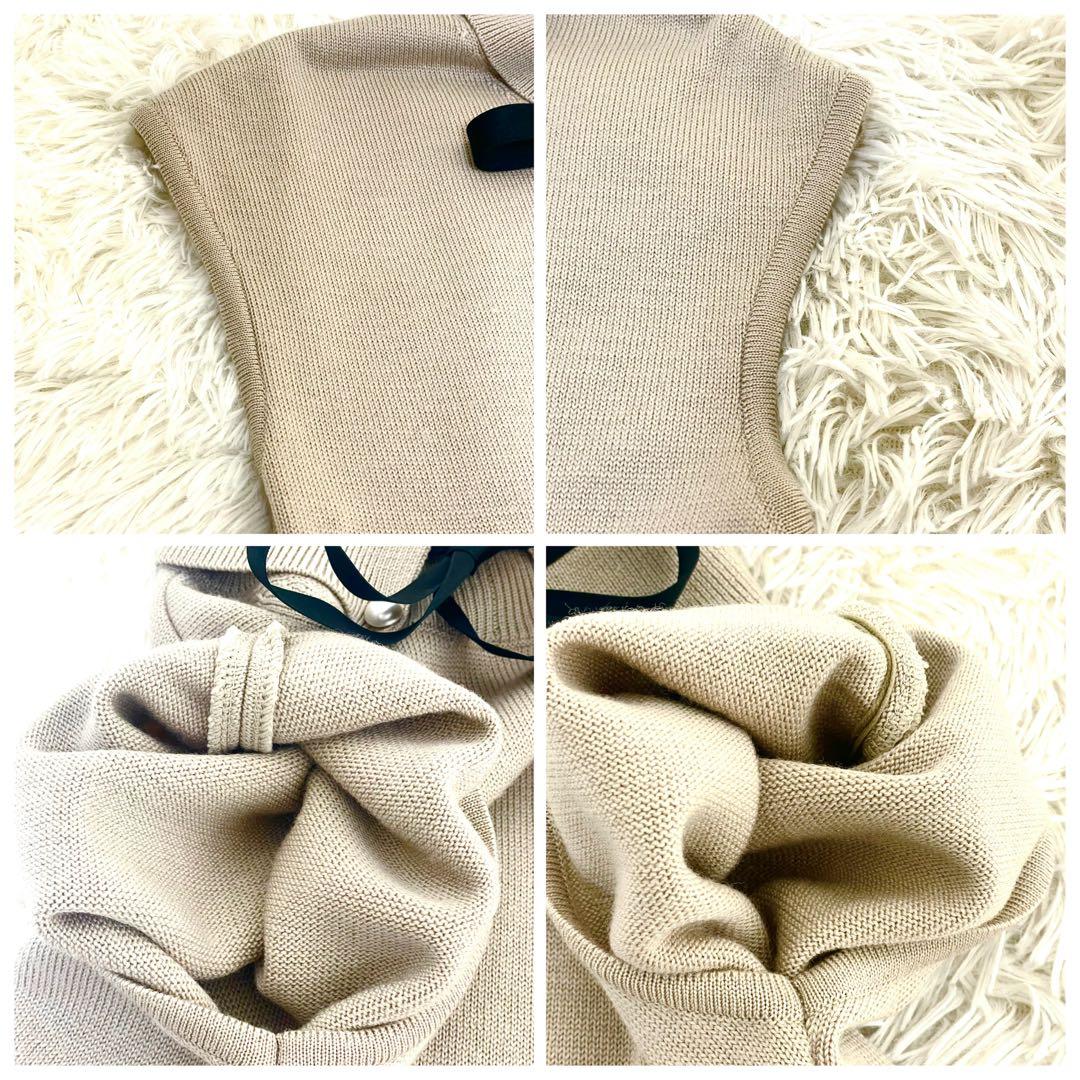 Rene Bow Tie Ribbon Knit Dress Size 34 Sleeveless