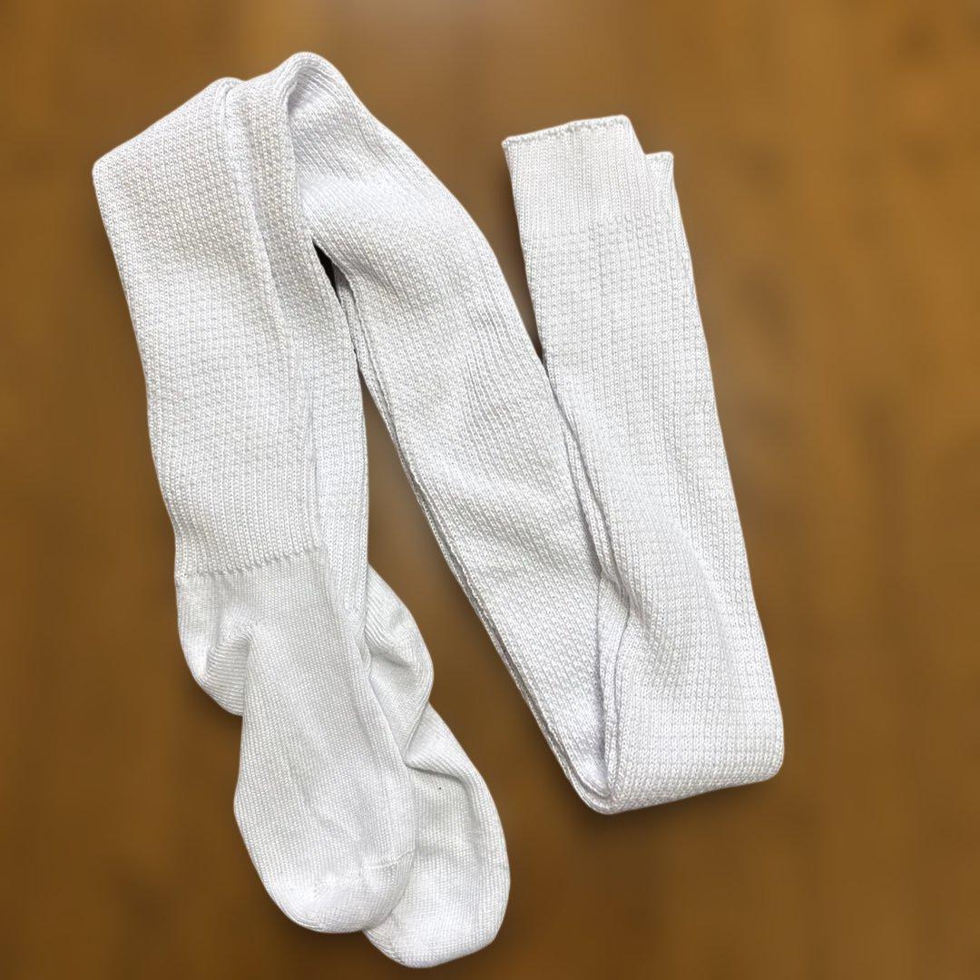 Loose socks, 130cm, white, ribbed knit, long socks, near unused