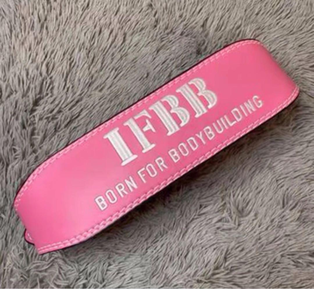 IFBB Bodybuilding Training Belt for Women, Pink, Size S, Pink