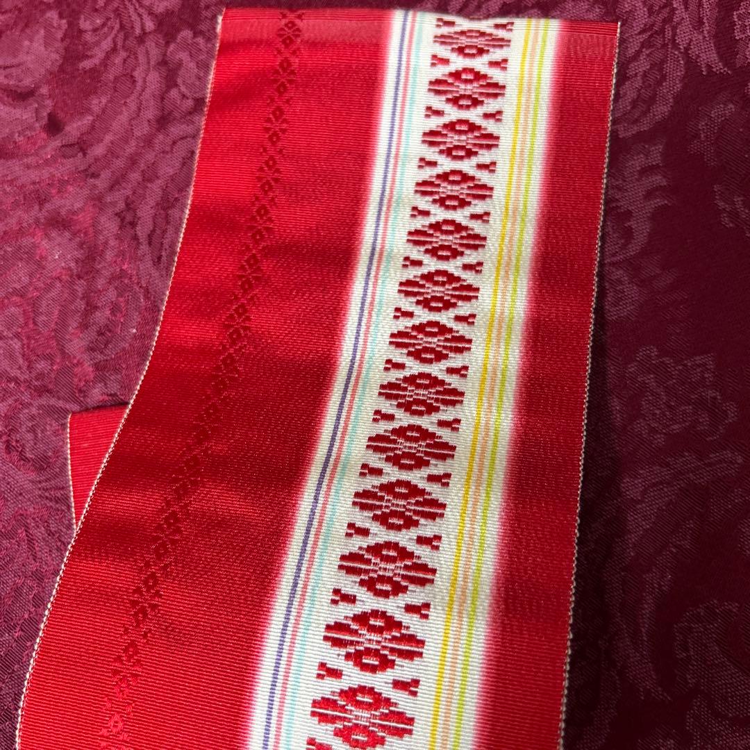 Unused genuine silk datejime, Hakata weave