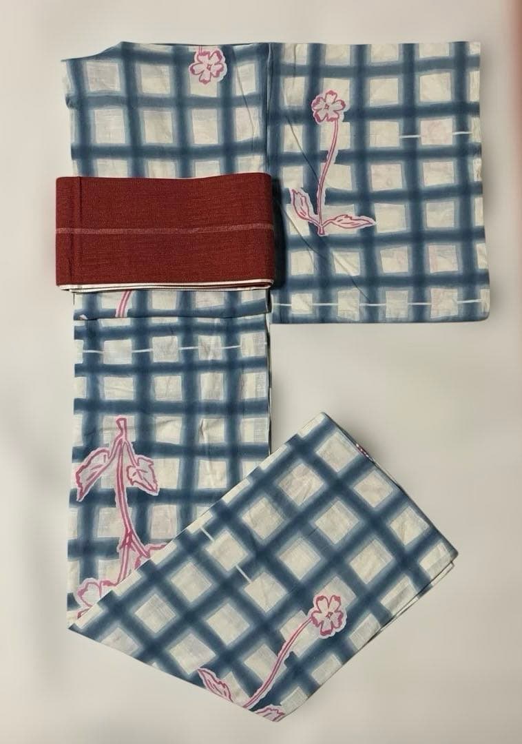Tsumori Chisato Yukata (Plaid/Floral) Single Item
