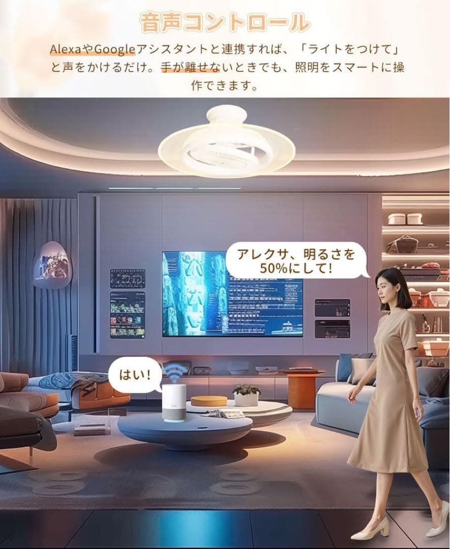Ceiling Fan Light ?? Alexa Compatible ?? Oscillating 12 Tatami Mat Fan Ceiling Light