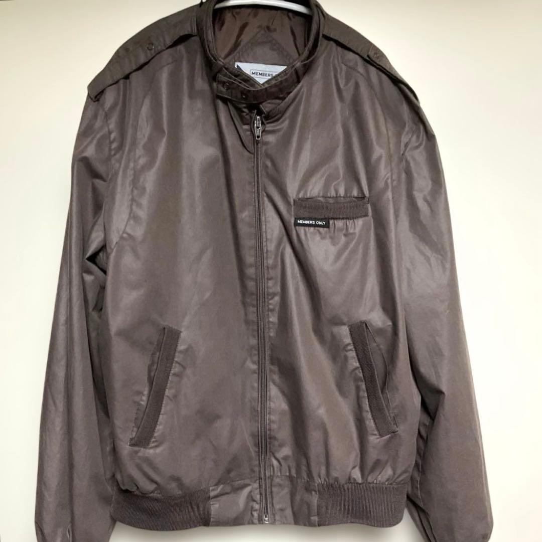Rare 80s Original L Members Jacket Brown Nylon Jacket