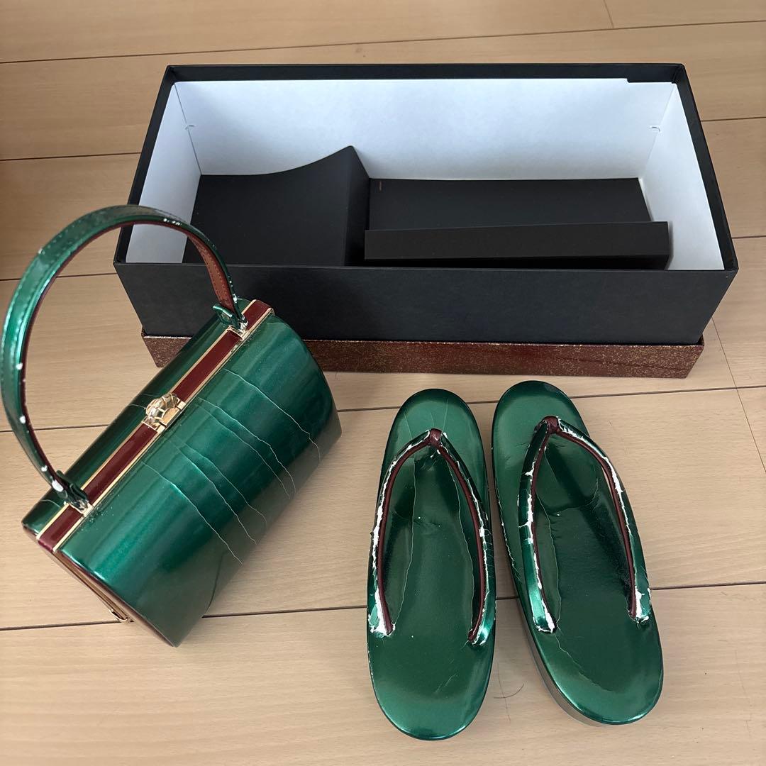 Green Bag for Japanese Traditional Wear, With Box