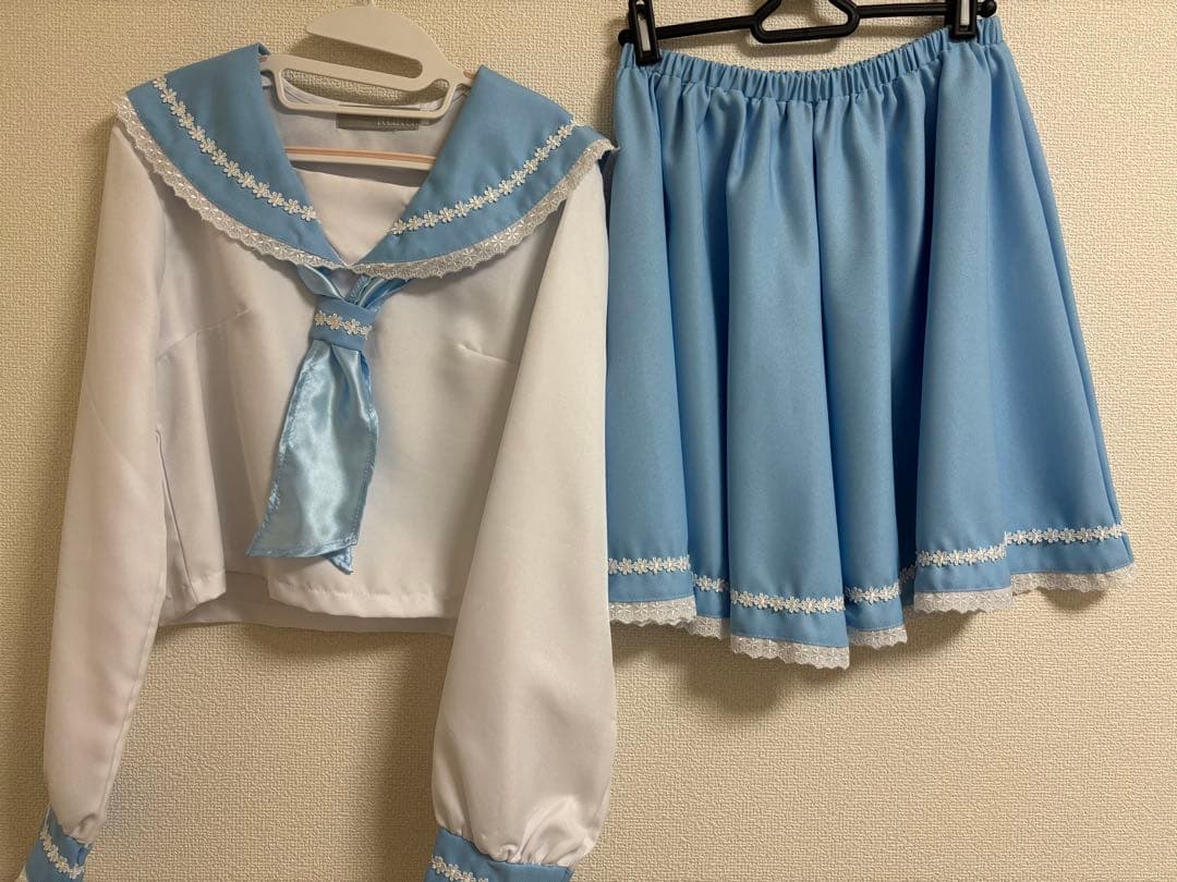 Light blue sailor suit (top and bottom set)